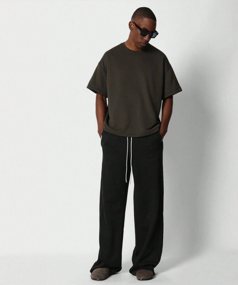 فلاينوف بنطال رجالي أسود سادة فضفاض مناسب للارتداء اليومي، بتصميم مريح - Image 4